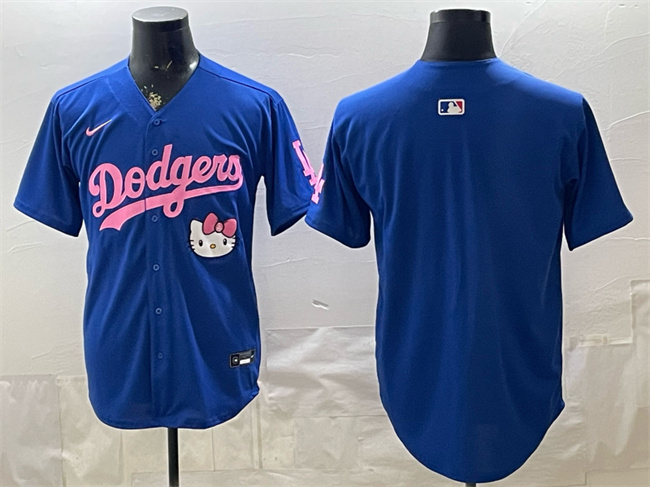 Men's Los Angeles Dodgers Blank Royal Hello Kitty Night Stitched Baseball Jersey